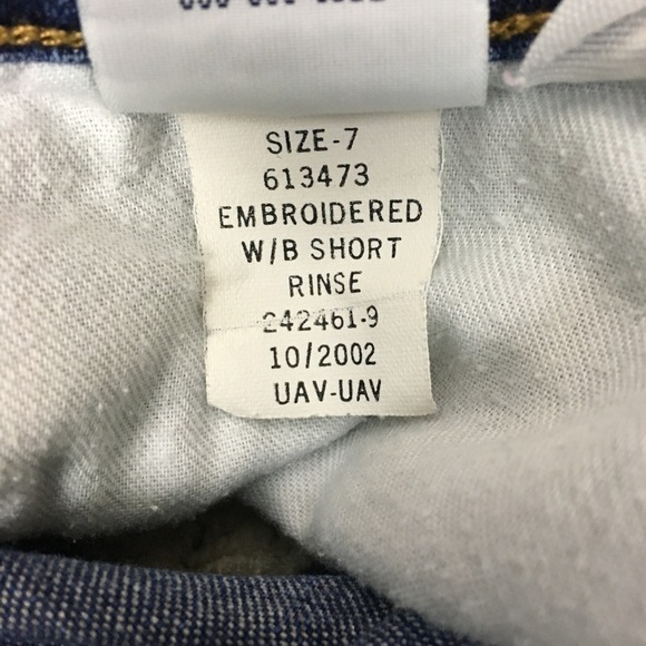 TOMMY JEANS Shorts Vintage Y2K 2002 Denim Spellout Waistband Embroidered Size 7 - Picture 9 of 10